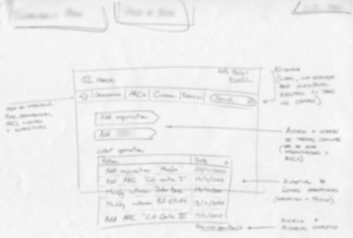 blurred image of hand-drawn sketch for set-up process